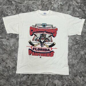 Vtg Florida Panthers Starter T Shirt Sz Large NHL Hockey 1996 Champs READ